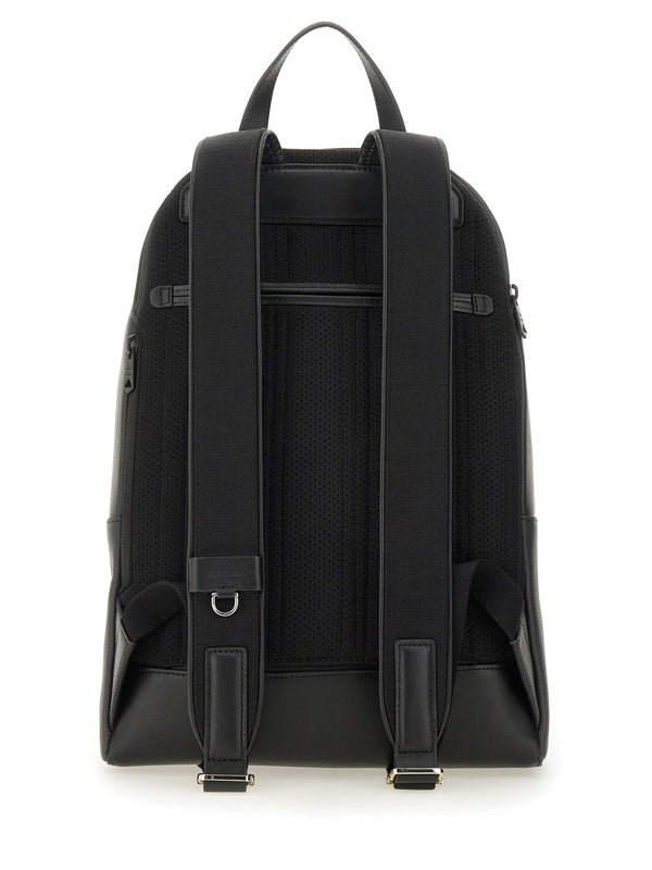 Signature Stripe Backpack Black Cow Leather Backpacks