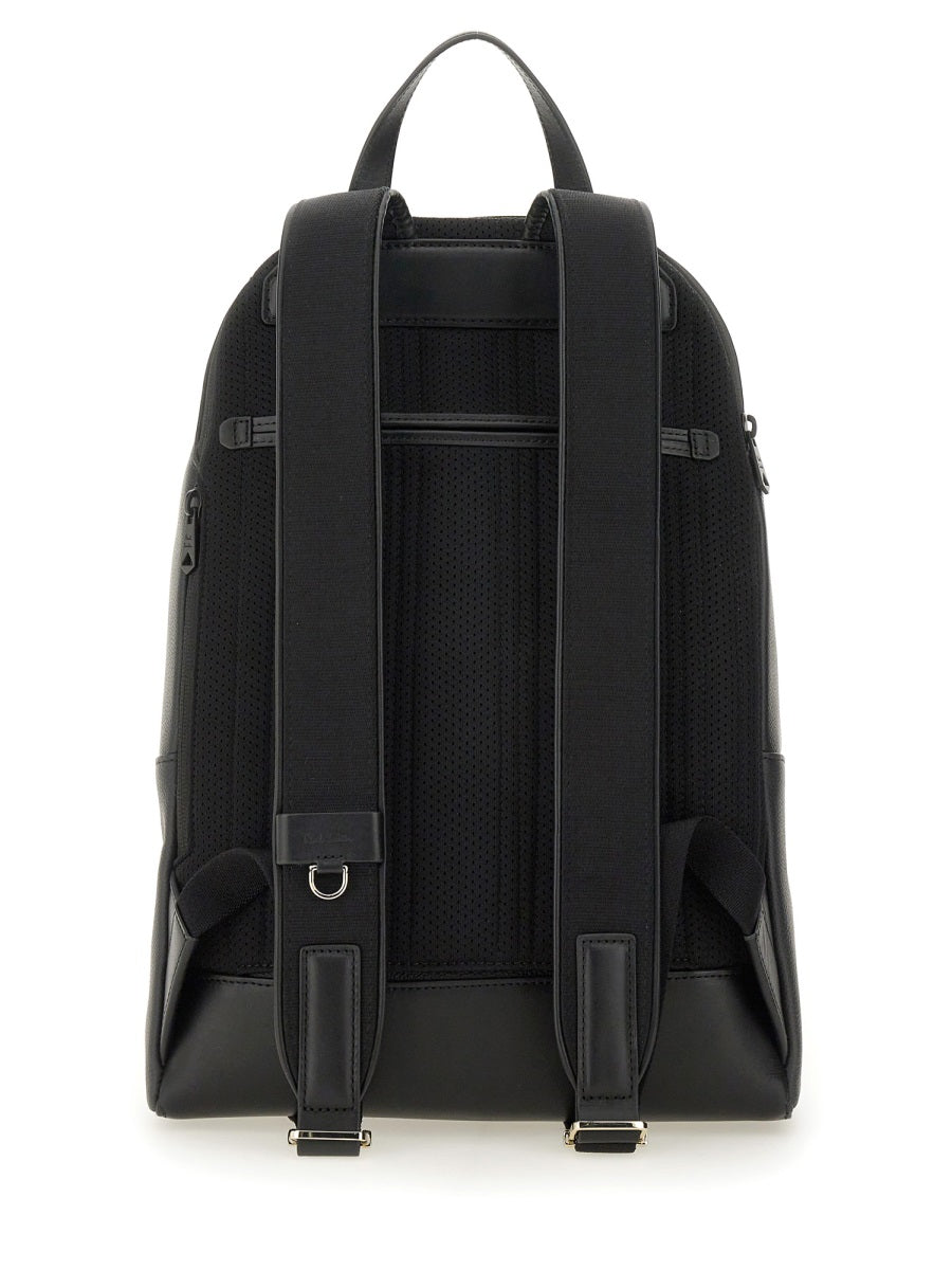 Signature Stripe Backpack Black Cow Leather Backpacks