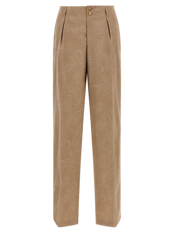 Beige Wool Dress Pants