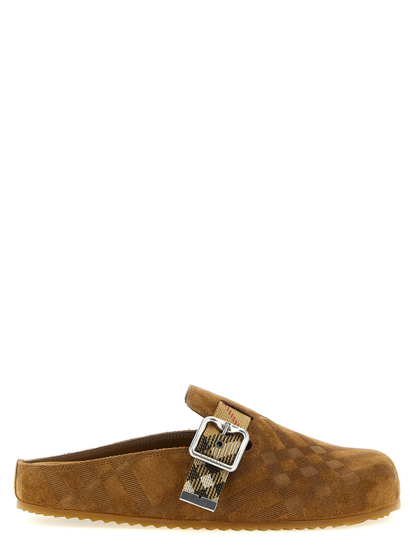 Brown Leather Clogs Shoe