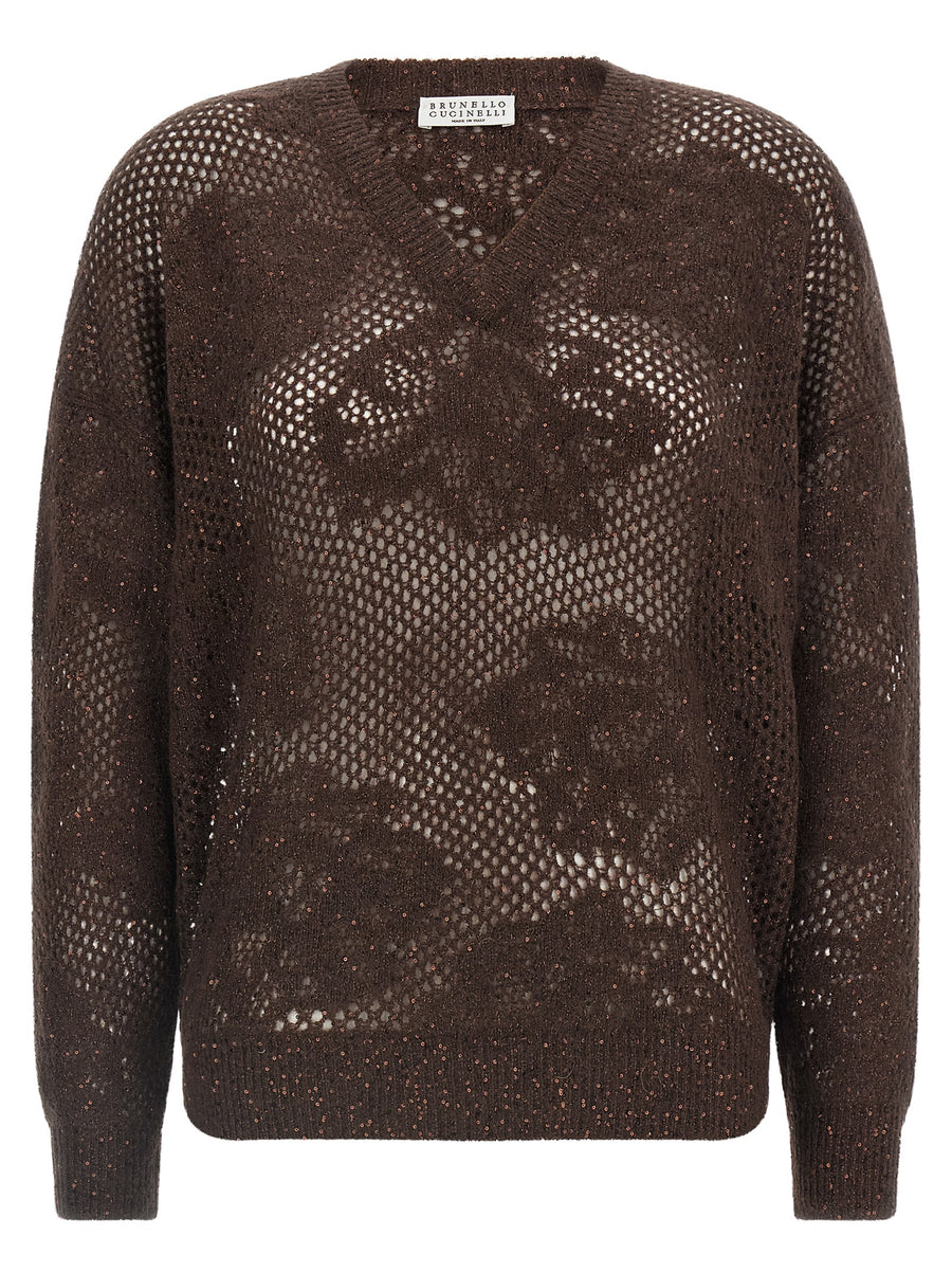 Brown Nylon Cardigan Clothing
