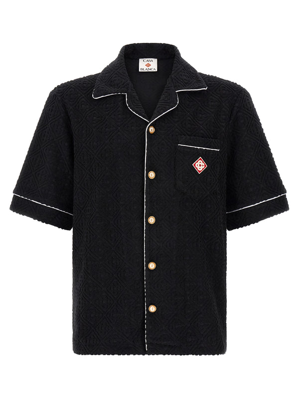 Black Cotton Pattern Shirt