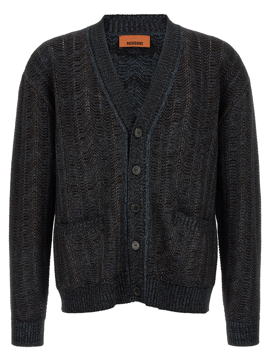 Blue Viscose Cardigan Clothing