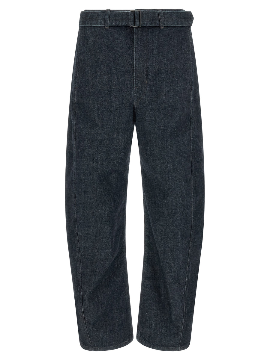 Blue Cotton Tapered Jeans Clothing