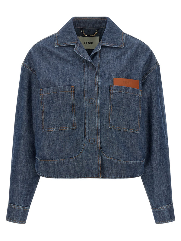 Blue Cotton Denim Jacket Clothing