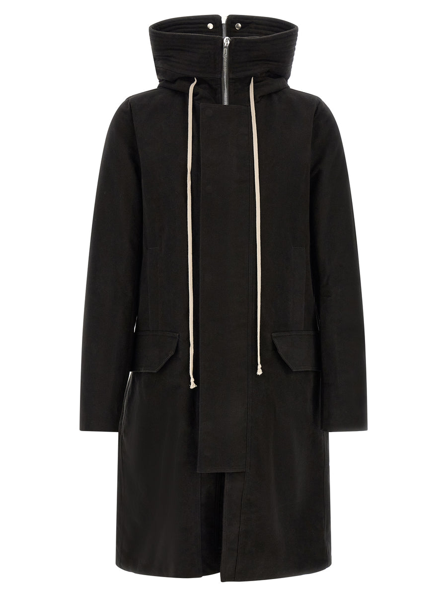Black Cotton Parka Clothing