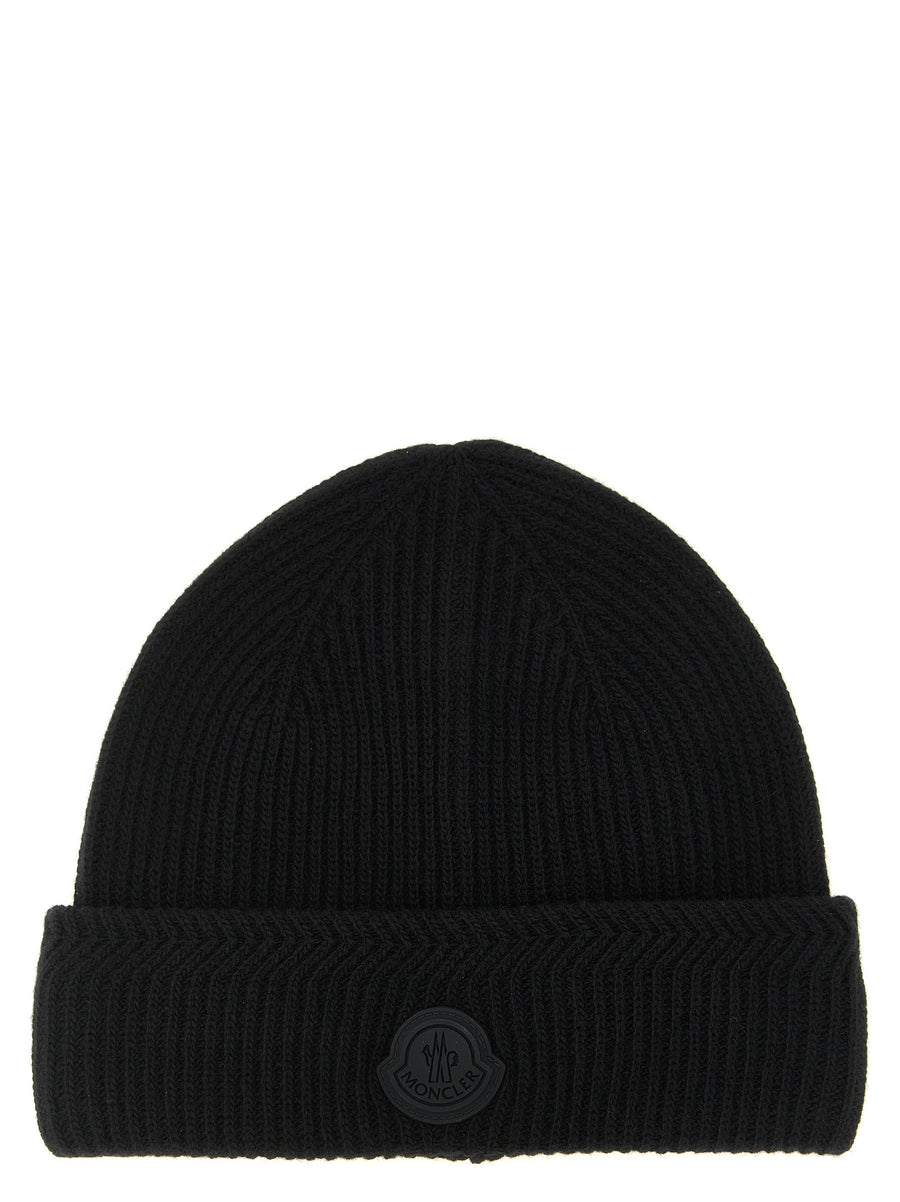 Black Virgin Wool Beanie Accessory