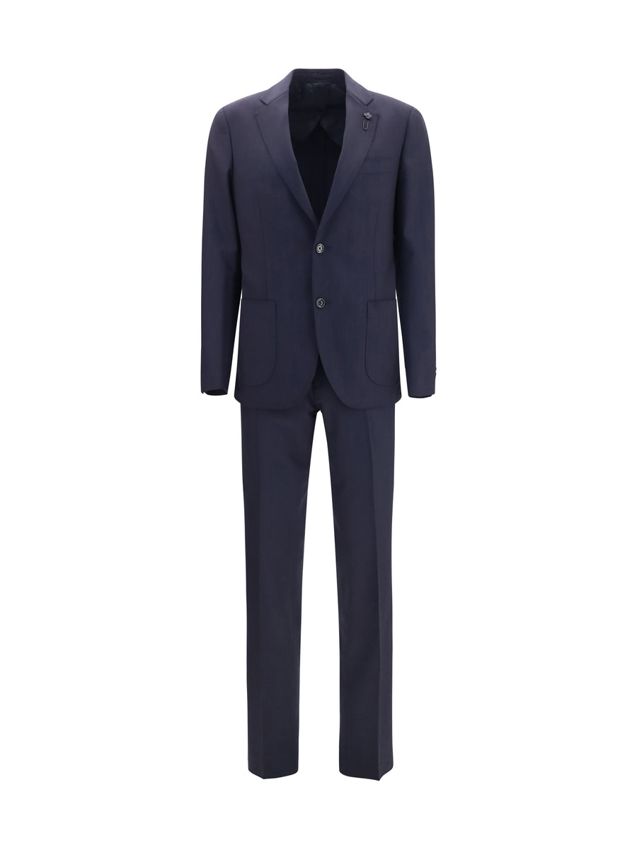 Tailored Wool-Blend Suit Blue Merino Wool Suits