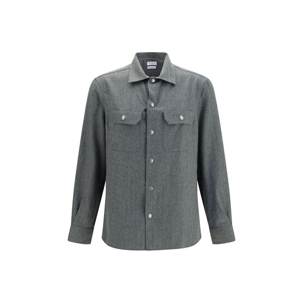 Gray Wool Oves Aries Dress Shirt