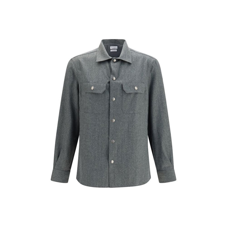 Gray Wool Oves Aries Dress Shirt