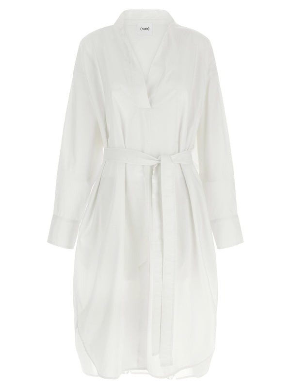 Nude dress in white