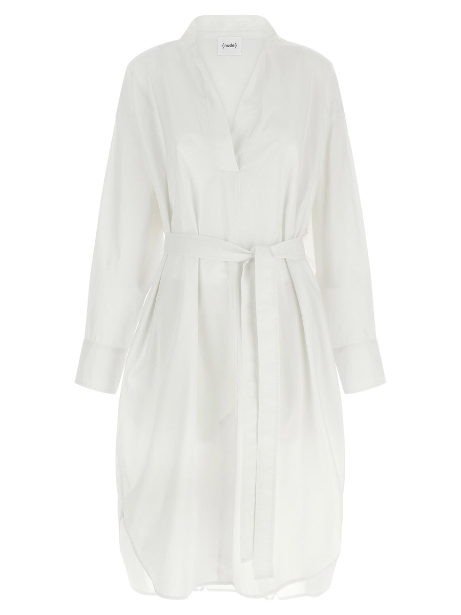 Nude dress in white