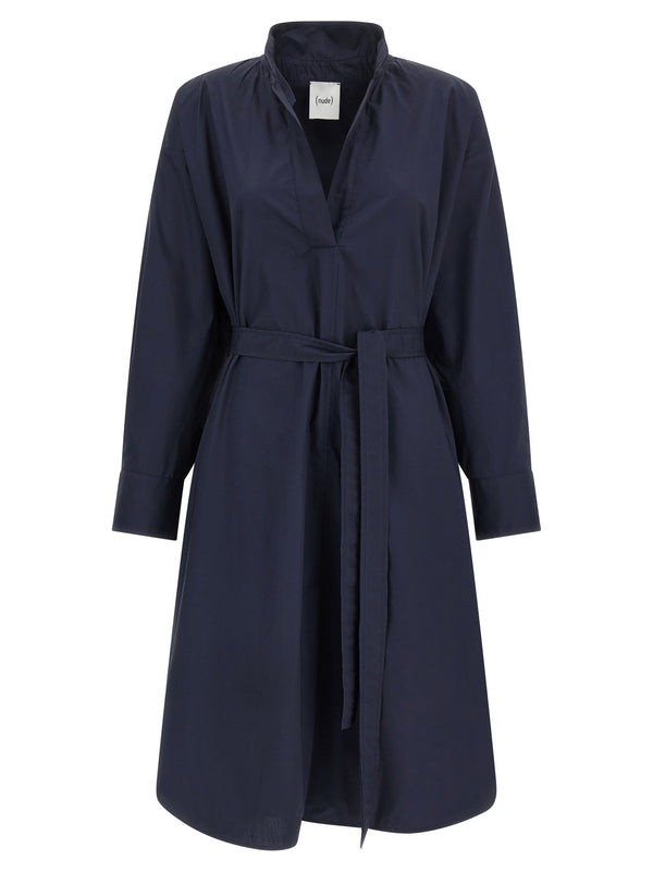 Nude dress in navy
