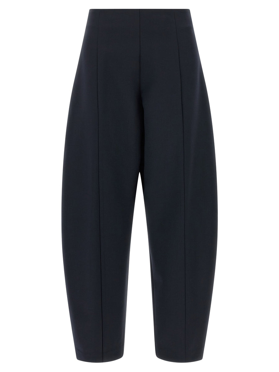 Nude Balloon Silhouette Wool Blend Trousers — Navy