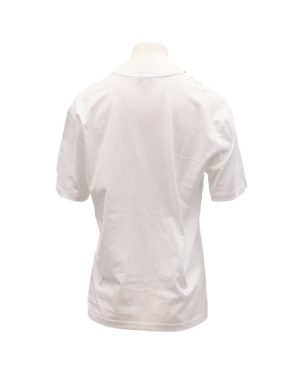 White Cotton Printed T-Shirt