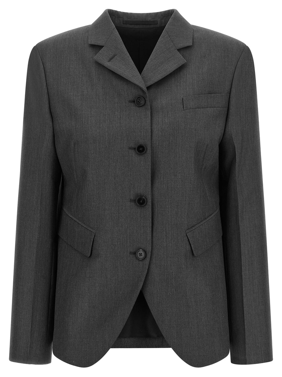 Gray Wool Blazer Clothing