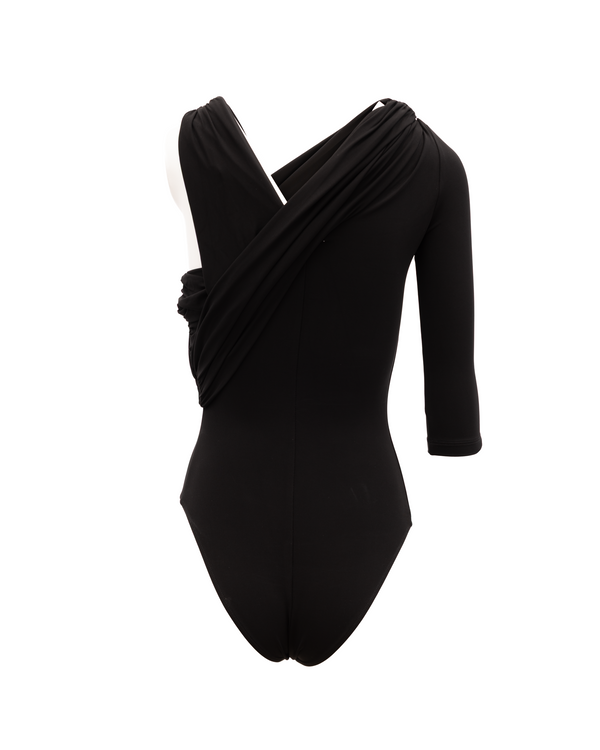Black Women Viscose Bodysuit Clothing