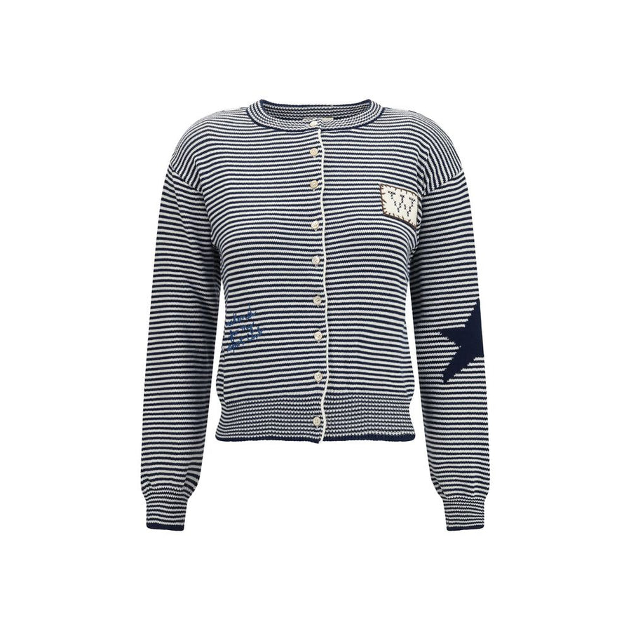 Blue Cotton Cardigan Clothing