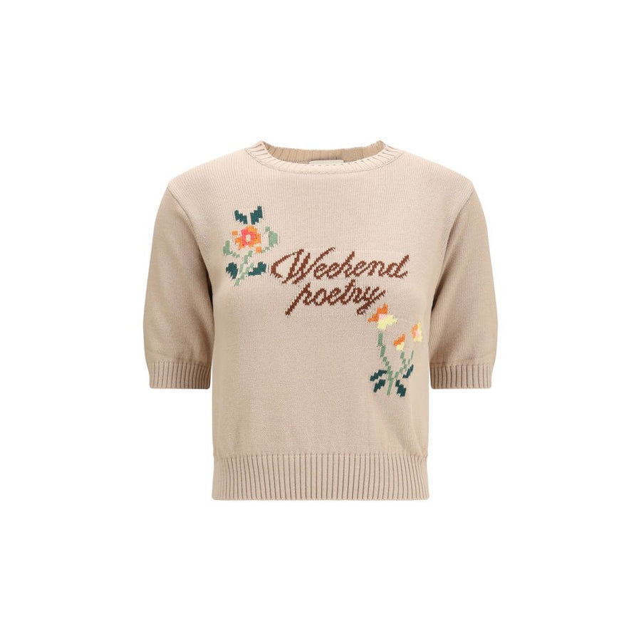 Beige Cotton Sweatshirt Clothing