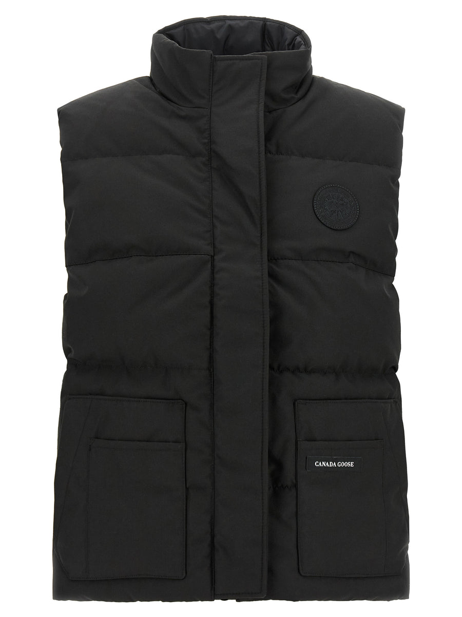 Black Polyester Sleeveless Jacket Clothing