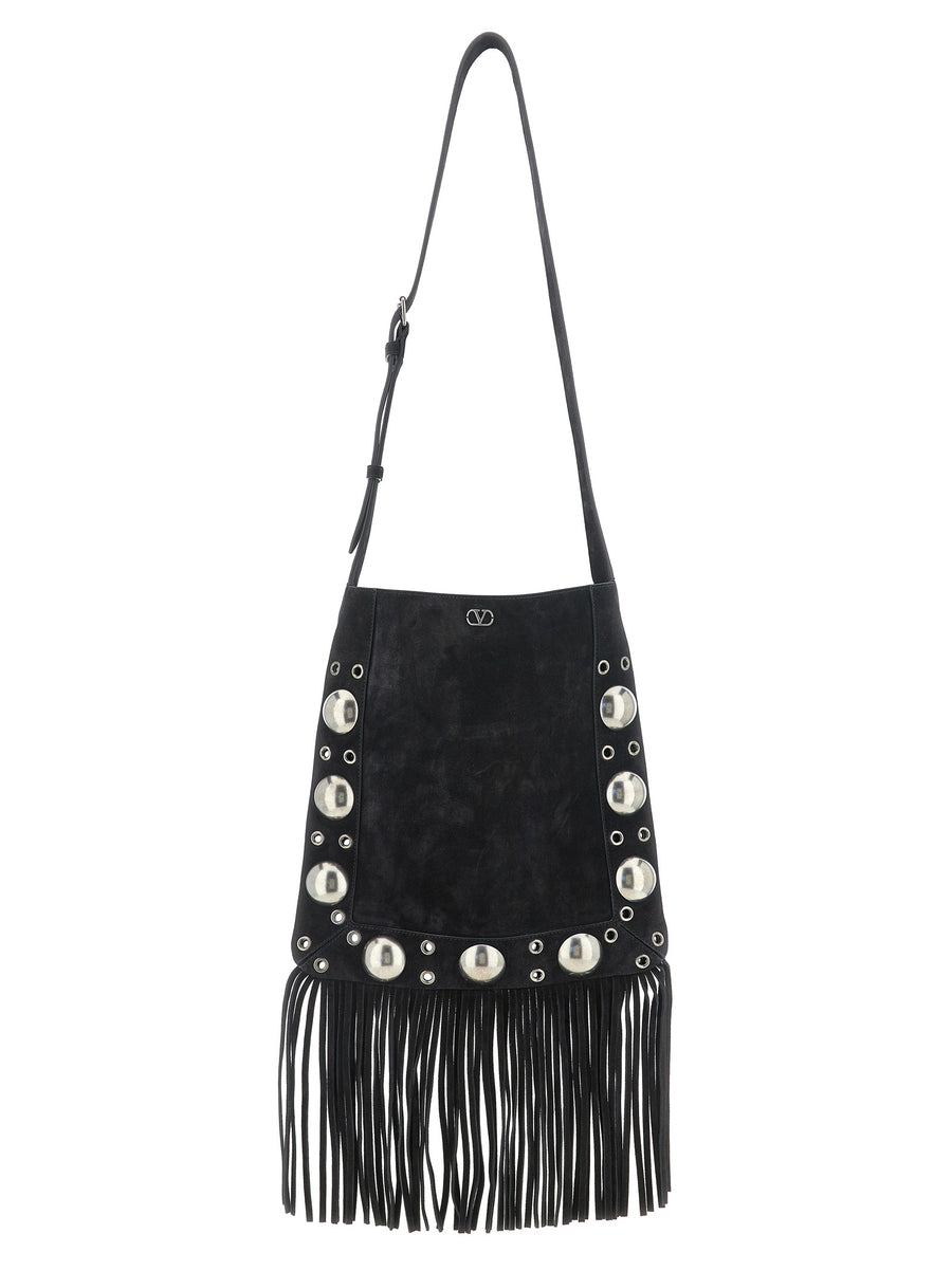 Black Calfskin Shoulder Bag