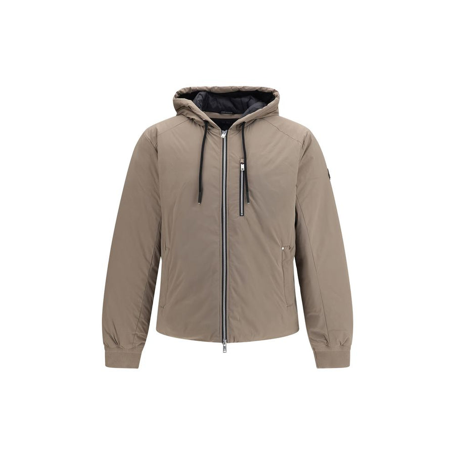 Beige Nylon Full-Length Jacket Clothing