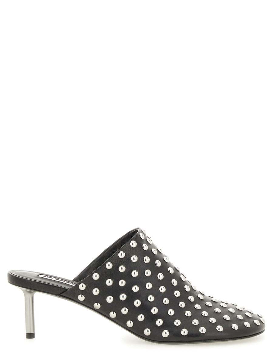 Nappa Leather Mules With Studs Black