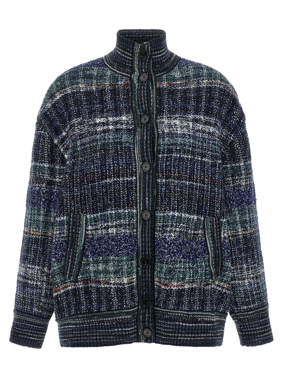 Blue Wool Cardigan Clothing