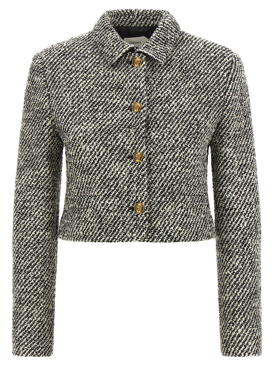 Bicolor Virgin Wool Full-Length Jacket Clothing