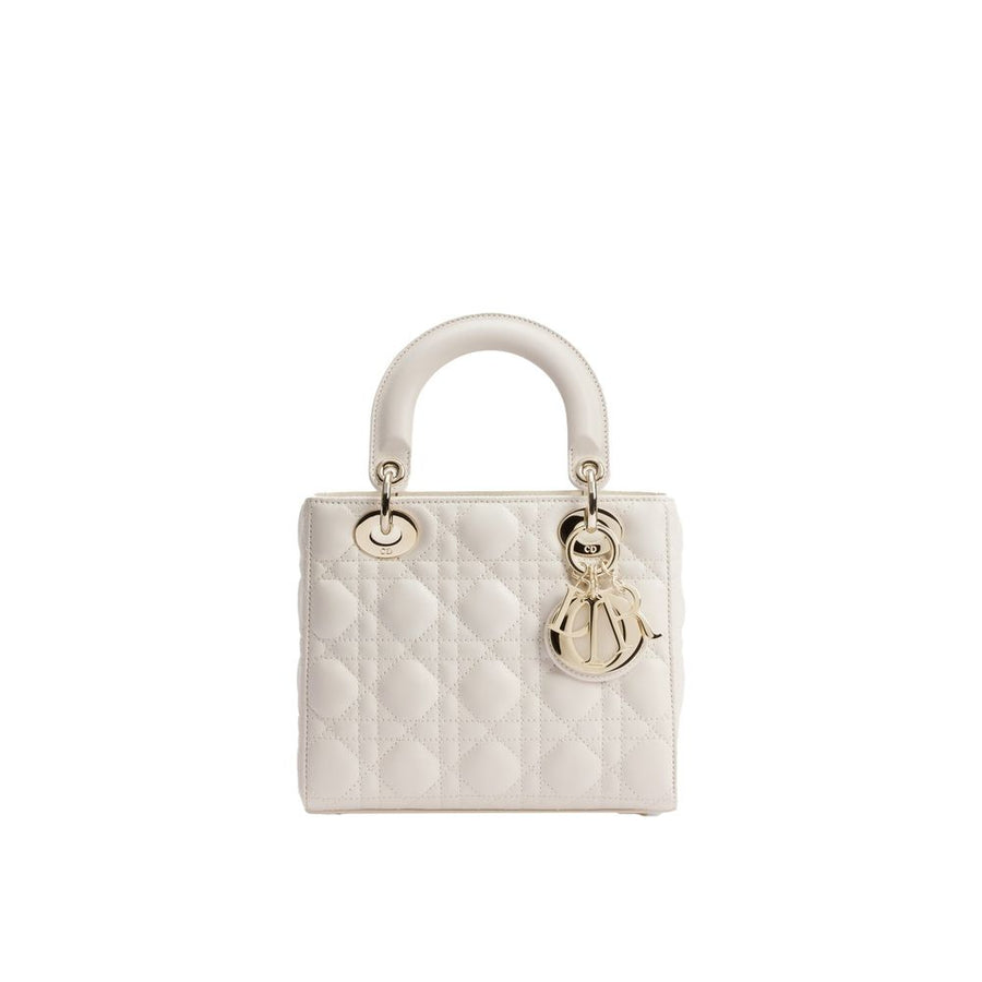 White Lamb Leather Handbag Bag