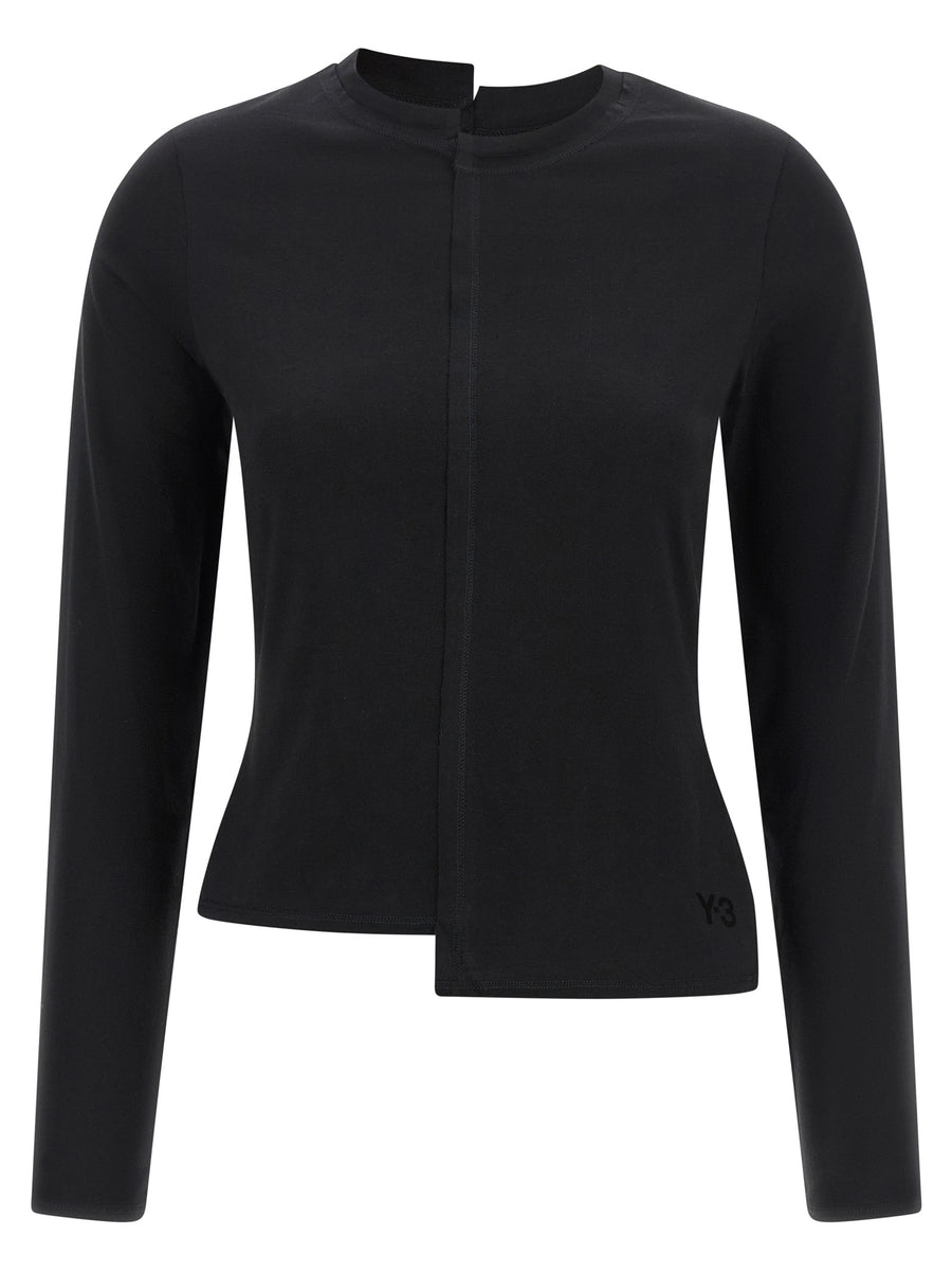 Black Cotton Long Sleeve T-Shirt