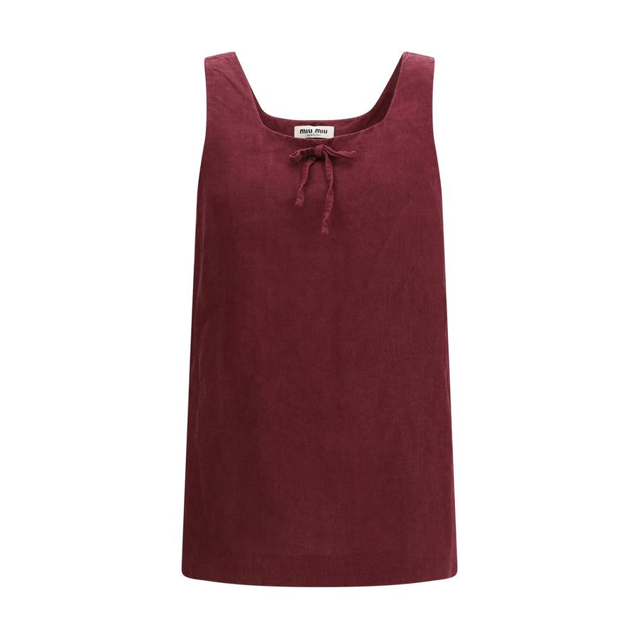 Bordeaux Linen Casual Dress