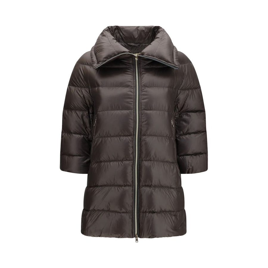 Gray Polyester Full-Length Jacket Clothing