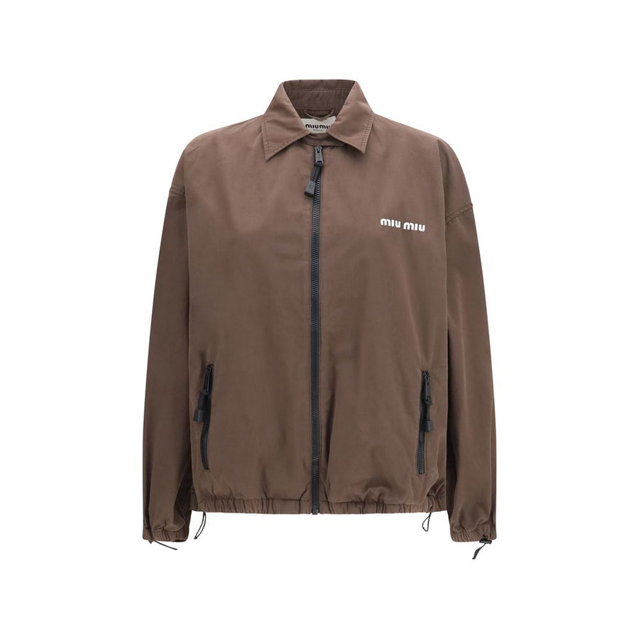 Brown Cotton Full-Length Jacket Clothing