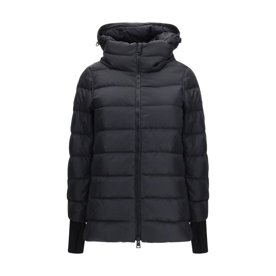 Black Polyester Full-Length Jacket Clothing