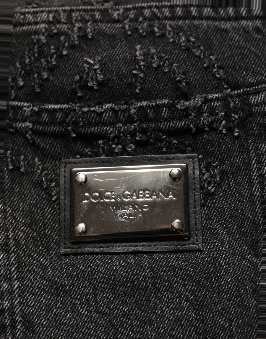 Dark Gray Cotton Wideleg Oversize Denim Jeans Clothing