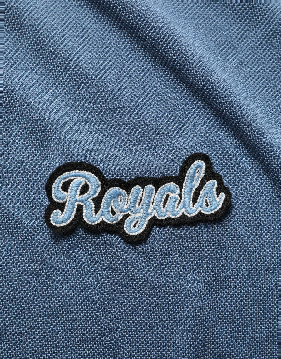 Blue Cotton Collared Short Sleeves T-Shirt