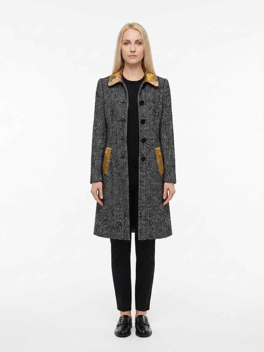 Multicolor Elastane Coat Clothing