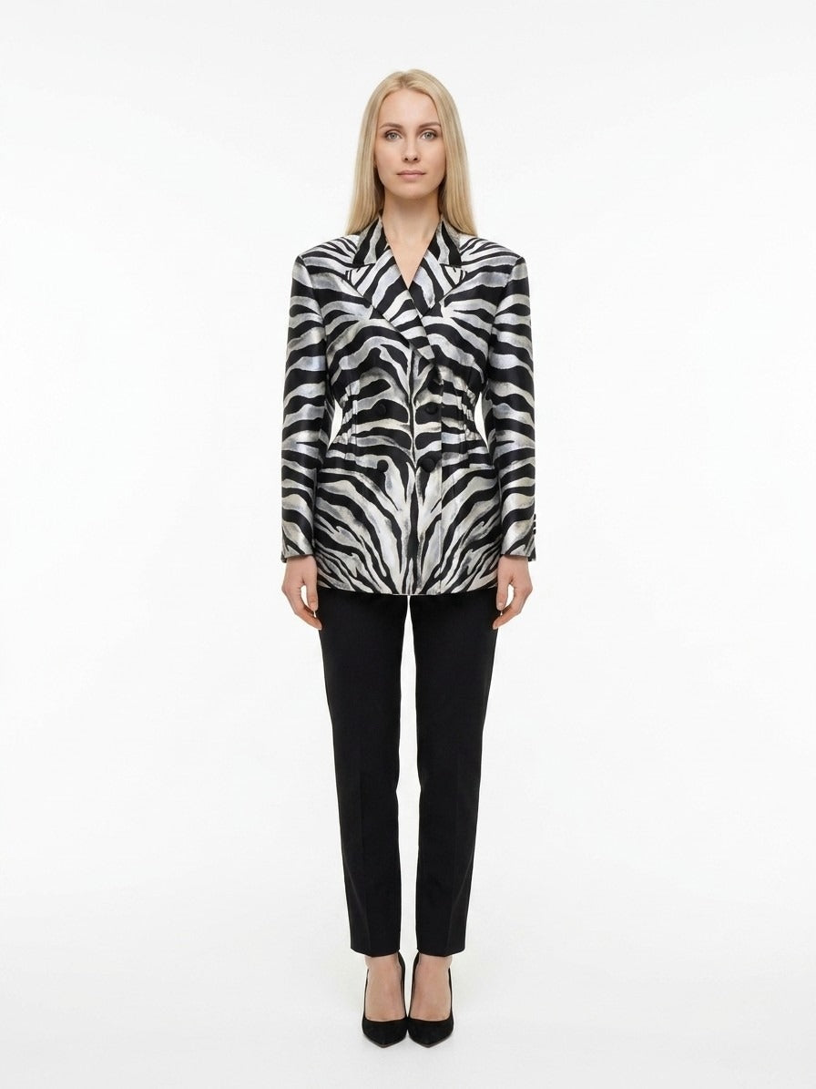 Multicolor Polyester Blazer Clothing