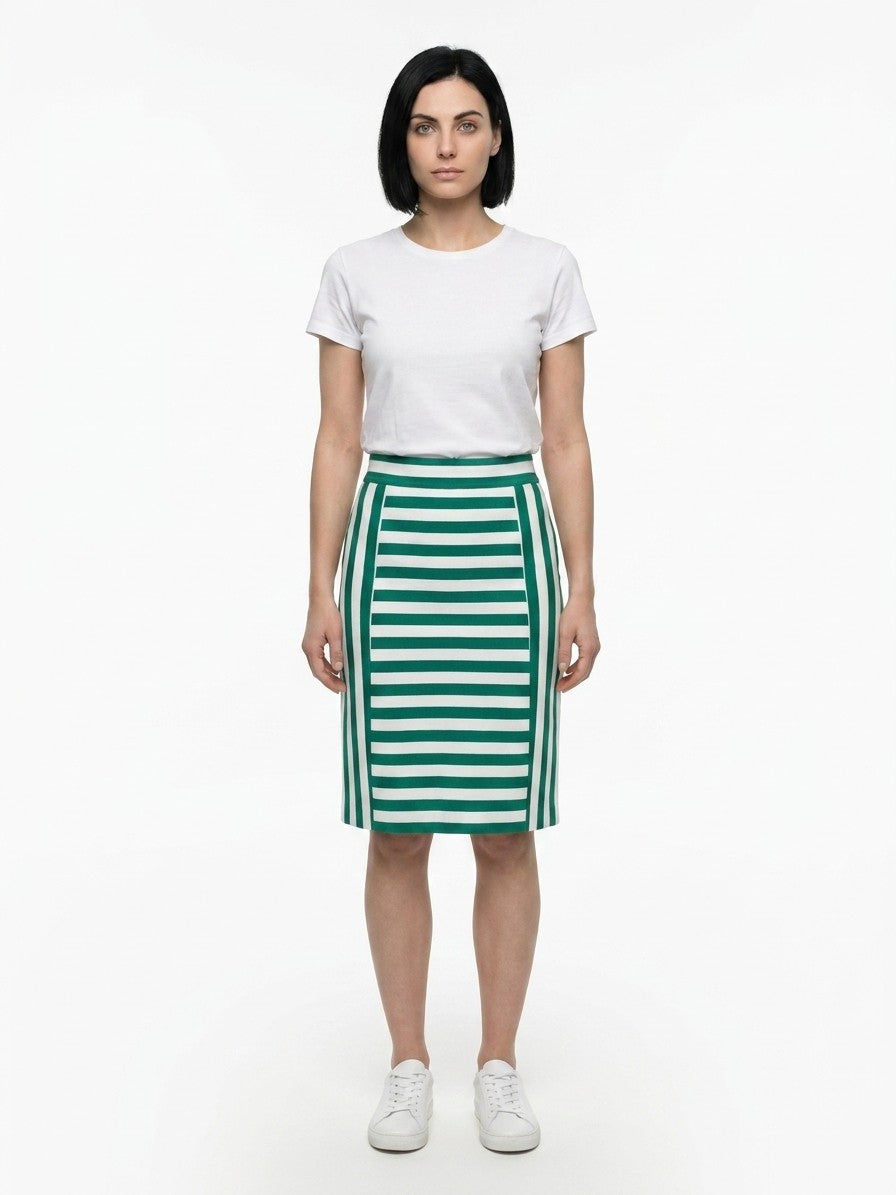 Multicolor Cotton Midi Skirt
