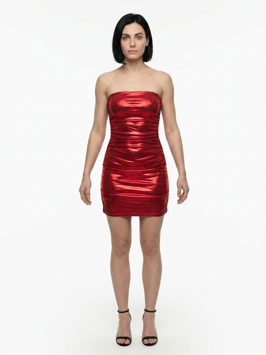 Red Cotton Cocktail Dress