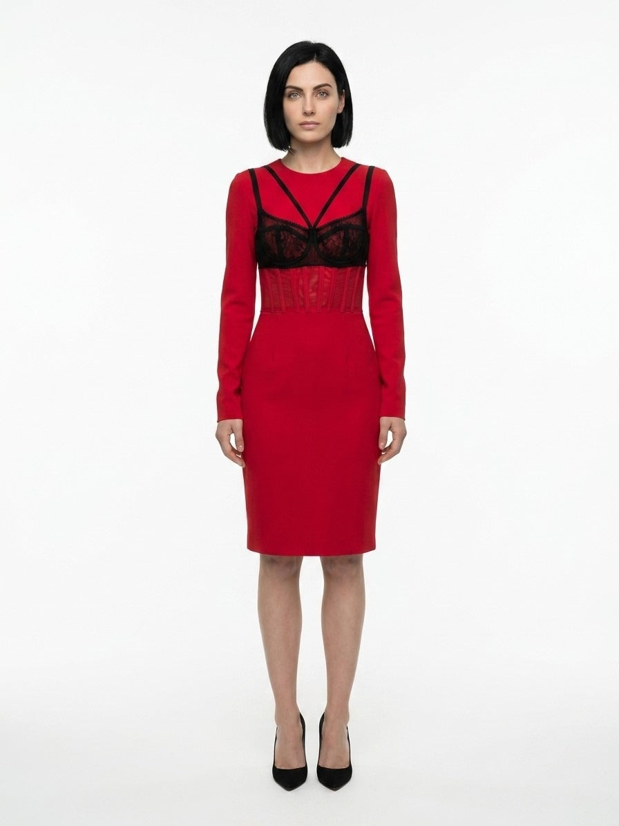 Bordeaux Elastane Cocktail Dress