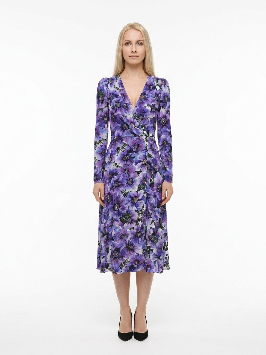 Multicolor Silk Casual Dress