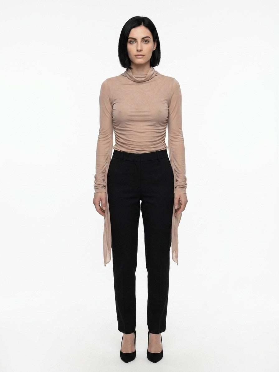 Purple Viscose Casual Pants
