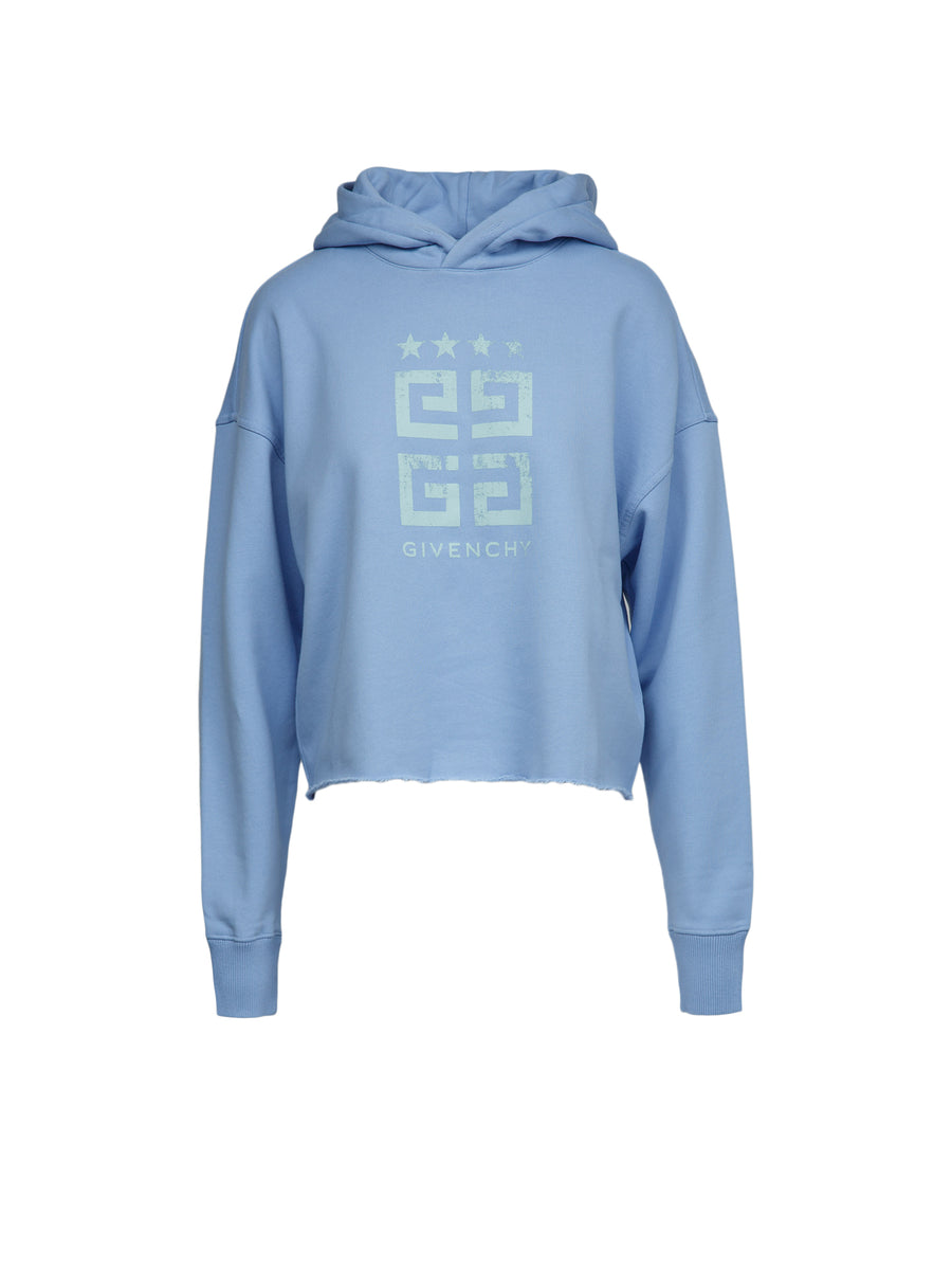 Blue Cotton Sweatshirt Clothing