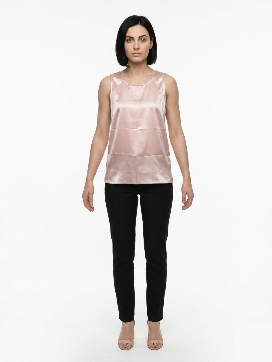 Pink Elastane Tank Tops