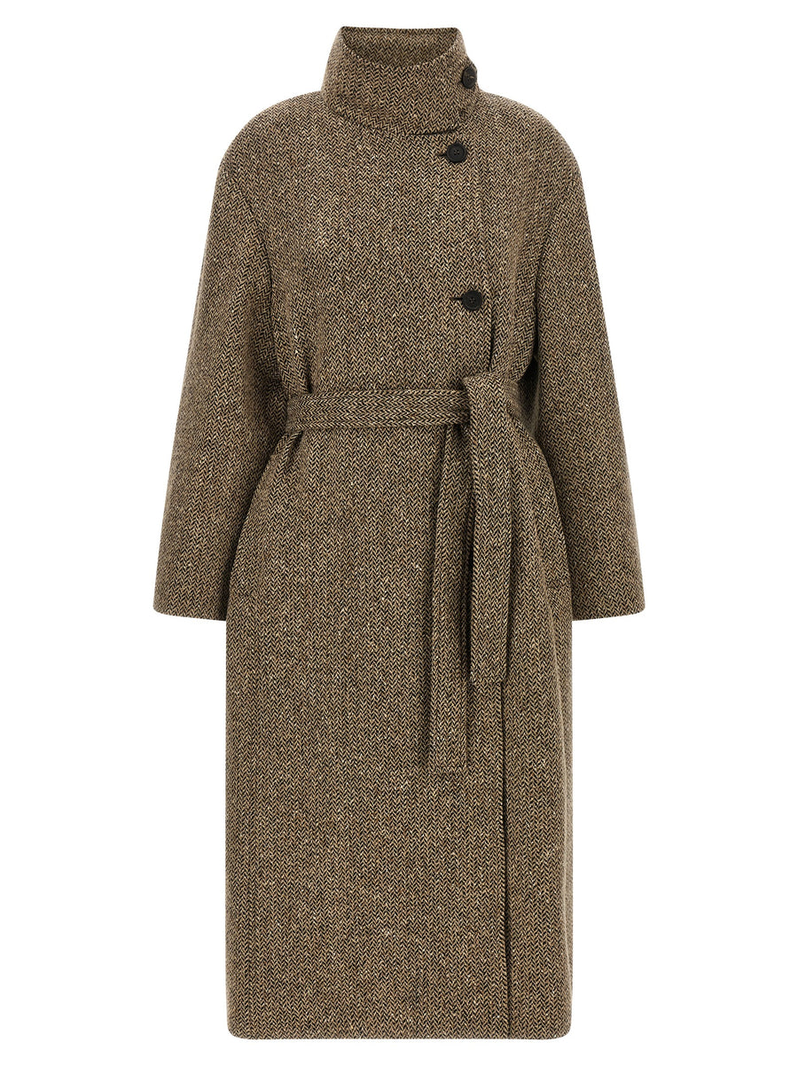 Brown Virgin Wool Coat Clothing