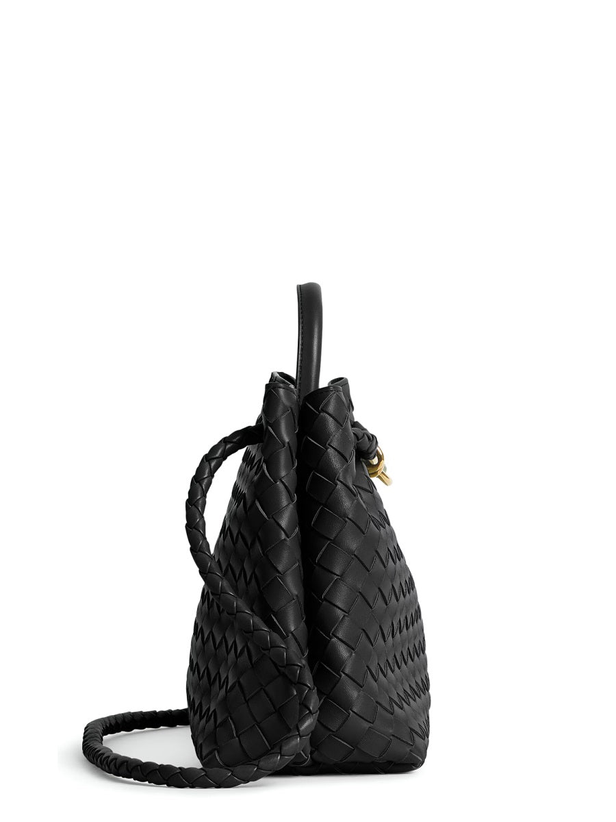 Handbag Andiamo Intrecciato Leather Black Lamb Handbags