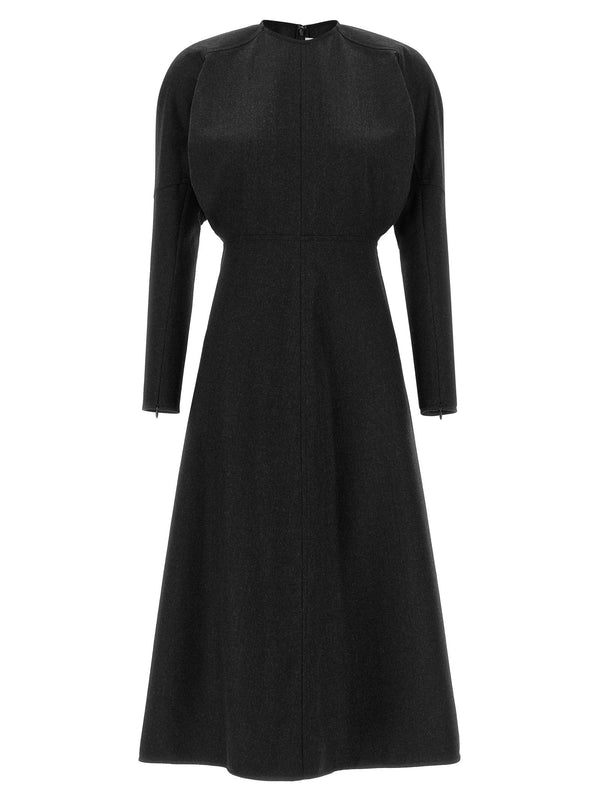 Victoria Beckham Dolman-Sleeve Virgin Wool Dress — Black