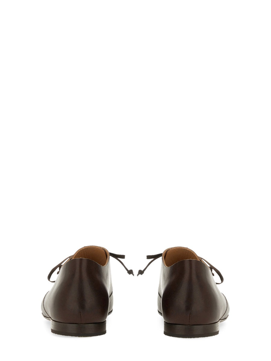Derby Lace-Up Shoes Brown Leather